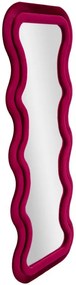 Specchio Da Muro Emily Velluto Fuxia 60X6X160 Elegante