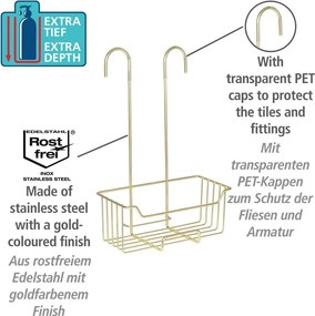 Mensola da bagno sospesa in acciaio inox color oro Milo - Wenko