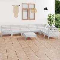 Set Divani da Giardino 8 pz in Legno Massello di Pino Bianco cod mxl 44732