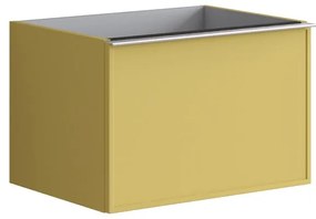 Mobile da bagno sotto lavabo Pixel frame giallo laccato opaco L 60 x H 40 x P 45.5 cm 1 cassetto, lavabo non incluso