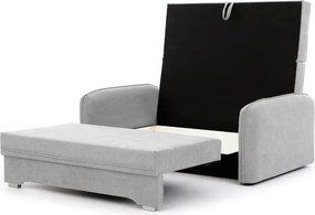 Divano grigio chiaro allungabile/con contenitore e rivestimento in ciniglia 155 cm Laine – ELTAP