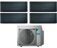 Climatizzatore Condizionatore Daikin Bluevolution Quadri Split Inverter serie STYLISH REAL BLACKWOOD 7+7+12+12 con 4MXM68N R-32 Wi-Fi Integrato 7000+7000+12000+12000 Colore Legno Nero - Garanzia Italiana