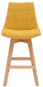 Set di 2 sgabelli da bar scandinavi effetto velluto giallo senape 65 cm MATILDE