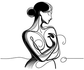 Quadro su tela – Corpo femminile in linee artistiche