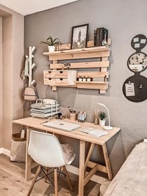 Scrivania Glam faggio  L 120 x H 76 x P 60 cm beige