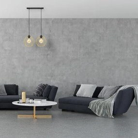 Lampadario a sospensione con filo MERCURE 2xE27/15W/230V oro/nero