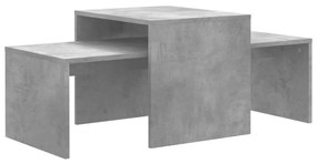 Set tavolini da caffè grigio cemento 100x48x40 cm in truciolato