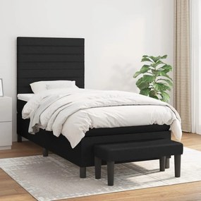 Giroletto A Molle Con Materasso Nero 100x200 Cm İn Tessuto /