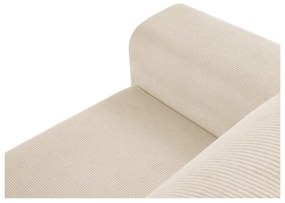 Divano letto in velluto a coste beige, angolo destro Moghan - Micadoni Home