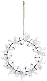 Ghirlanda natalizia bianca appesa, ø 17,5 cm - Ego Dekor