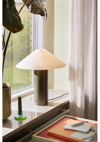 Lampada da tavolo verde scuro con paralume in vetro (altezza 40 cm) Orbit - Hübsch