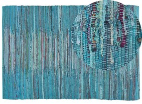 Tappeto azzurro in cotone 160 x 230 cm MERSIN Beliani