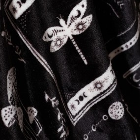 Coperta nera in micropile a tema Halloween 130x170 cm Enchanted Witchcraft – Catherine Lansfield