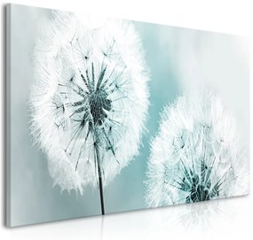 Quadro Fluffy Dandelions (1 Part) Blue Wide  Colore Bianco, Dimensioni e Misure 100x45