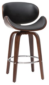 Sgabello da bar design nero e legno scuro WALNUT