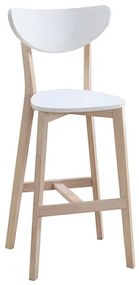 Set di 2 sgabelli da bar scandinavo bianco e legno 75cm LEENA