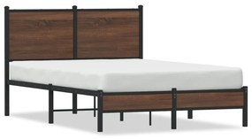 Giroletto Senza Materasso İn Metallo Rovere Marrone 120x190 Cm /