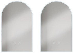 Specchio per bagno ad arco antiappannante a LED L50 x H80 cm - Lotto di 2 - ARCADI