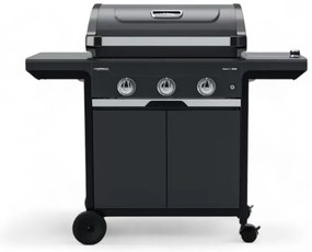 Barbecue a gas 3 fuochi con fornello laterale acciaio inox griglia reversibile ghisa e accensione elettronica Select 3 EXS Campingaz