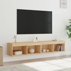Mobili Tv Con Luci Led 2pz Rovere Sonoma 80x30x30 Cm /