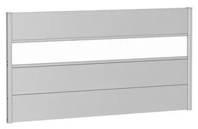 Frangivista con vetro in acciaio metallizzato alluminio BIOHORT L 180 x H 91 cm, spessore 44 mm