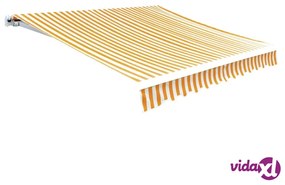 vidaXL Tenda Parasole Tela Giallo e Bianco 4x3m (Telaio non Incluso)