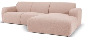Divano angolare rosa in tessuto bouclé (angolo destro) Molino - Micadoni Home