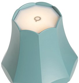 Lampada da tavolo retrò blu minerale ricaricabile IP44 - Granny