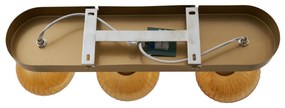 Faretto da soffitto rotondo oro con vetro ambra 3 luci - Teddy