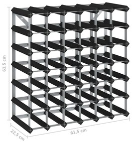 Portavini da 42 bottiglie nero in legno massello di pino