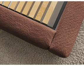 Letto matrimoniale arancione imbottito con spazio contenitivo con rete inclusa 180x200 cm Orlane – Bobochic Paris