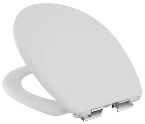 Sedile wc universale chiusura soft close bianco in polipropilene