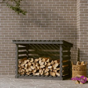 vidaXL Portalegna Grigio 108x73x79 cm in Legno Massello di Pino