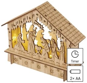 Decorazione natalizia LED 6xLED/2xAA presepe