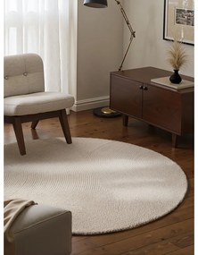 Tappeto rotondo colore naturale chiaro in lana tessuto a mano ø 200 cm Eleni Natural White – Hanse Home