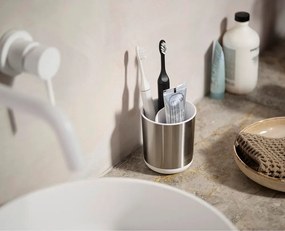 Portaspazzolino argentato in acciaio inox Duo Steel – Joseph Joseph