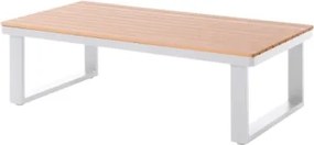 Salotto Da Esterno 5 Posti In Alluminio Con Tavolino E Cuscini Boston Bianco