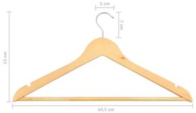 Set Appendiabiti 100 pz Antiscivolo in Legno Massello