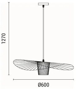 Lampadario a sospensione con filo OGGI 1xE27/40W/230V nero