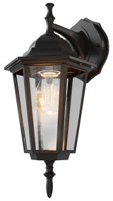 Applique Lanterna da Esterno IP54 E27 Nera - Serie TOSCA 1B