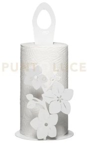 Porta rotolo da cucina fior di loto bianco marmo