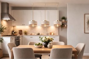Brilagi - Lampadario a cavo SPRING 3xE27/60W/230V beige/oro