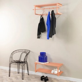 Attaccapanni da parete color salmone in metallo con scaffale 76 cm Marco – Spinder Design