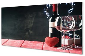 Quadro vetro acrilico Cuore di bicchiere di vino lampada 100x50 cm