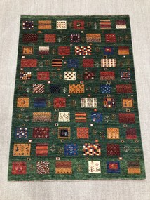 Loribaft Tappeto 100 x 140 Verde (Iran) Annodato A Mano