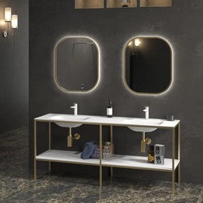 Mobile bagno metallico a terra 175 cm con doppio lavabo NET-175L - KAMALU