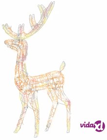 vidaXL Decorazione Natalizia Acrilico Renna 140 LED 120 cm Multicolore