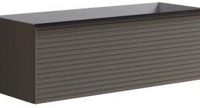 Mobile da bagno sotto lavabo Pixel stripes grigio carbone e maniglia alluminio nero laccato opaco L 120 x H 40 x P 45.5 cm 1 cassetto, lavabo non incluso