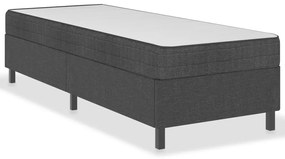 Letto a Molle Grigio Scuro in Tessuto 100x200 cm