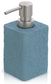 Dispenser sapone da appoggio turchese cobalto in resina effetto pietra